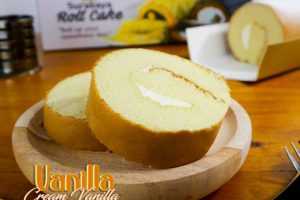 Roll Cake Vanilla Cream Vanilla