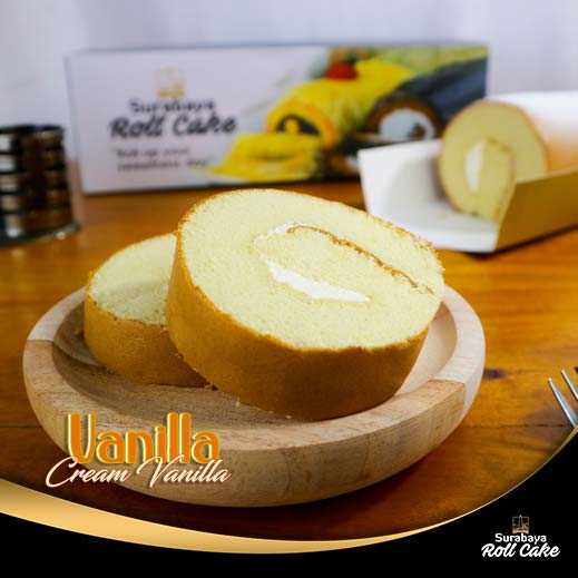 Roll Cake Vanilla Cream Vanilla