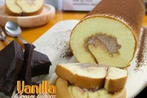 Oleh Oleh Khas Surabaya Roll Cake Vanilla Cream Choco