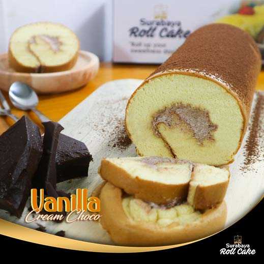 Oleh Oleh Khas Surabaya Roll Cake Vanilla Cream Choco