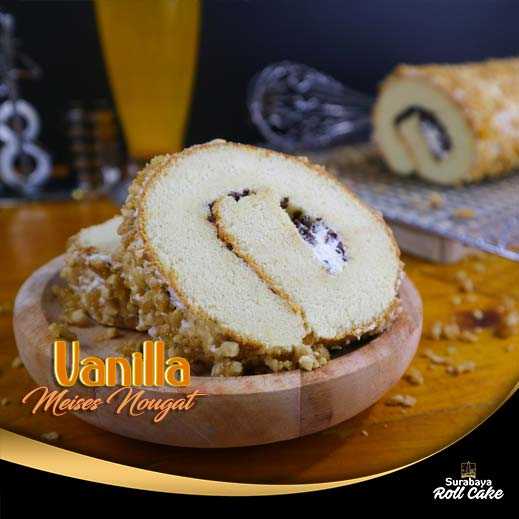 Oleh Oleh Khas Surabaya Roll Cake Vanilla Meises Nougat